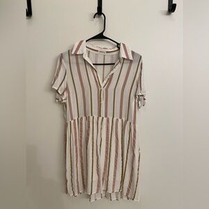 Dress, women’s small, pink/gold/white, brand-Lunik